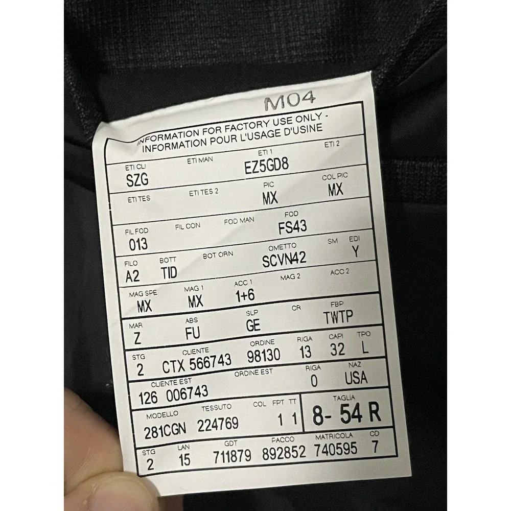 Z Zegna Blazer Men's‎ 54R Gray Turati Suit Jacket Blazer 100% Wool